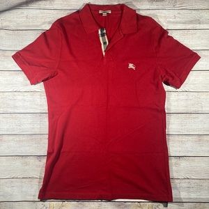 Burberry Red Polo shirt mens size Large